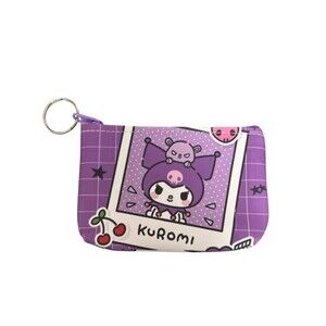 Kawaii Sanrio Character Polaroid Mini Wallet Keychain Coin Purse Kuromi Purple